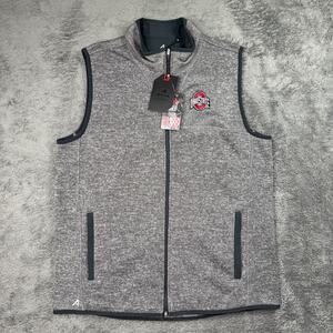 Antigua Ohio State Buckyes Fortune Vest NEW Mens L Gray Fleece Zip Up Mock Neck